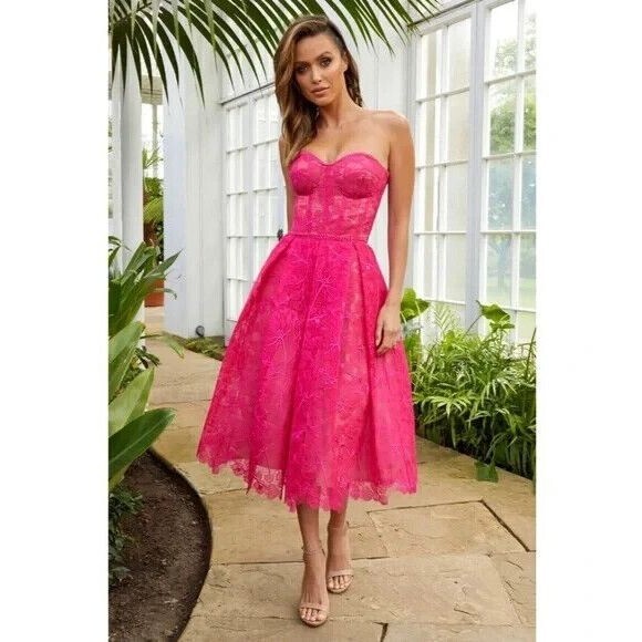 open lace back dress Kate Pink Dress